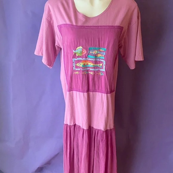 johnny was t shirt dress Johnny Was Mesh Floral T-Shirt Dress
